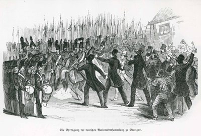 The Explosion of the German National Assembly in Stuttgart by Unbekannt Unbekannt